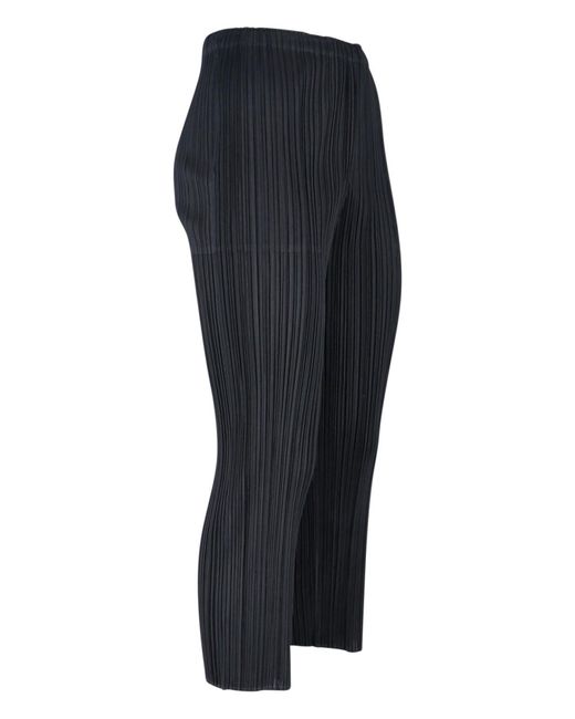 Pleats Please Issey Miyake Blue Trousers Polyester