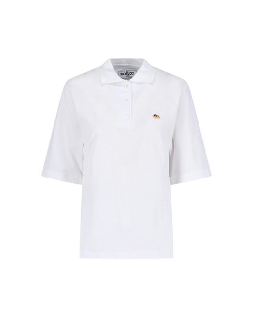 Fiorucci White Polo Shirt "angels Patch"