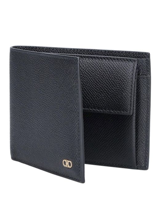 Ferragamo Black Wallets Calf Leather for men