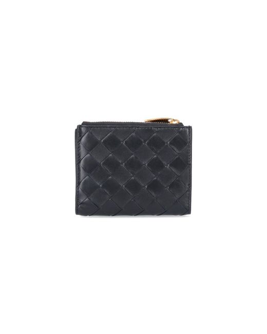Bottega Veneta Black Woven Bi-fold Wallet