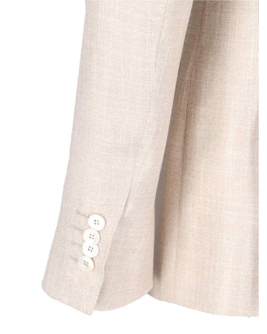 Kiton Natural Double-Breasted Blazer