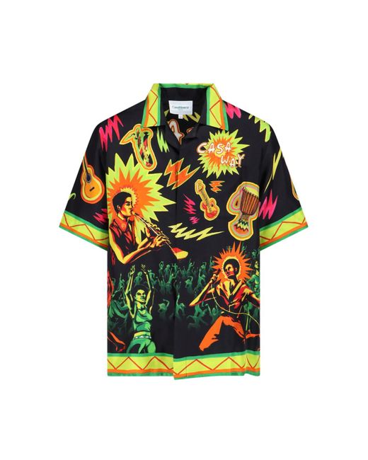Casablancabrand Multicolor 'music For The People' Silk Shirt for men