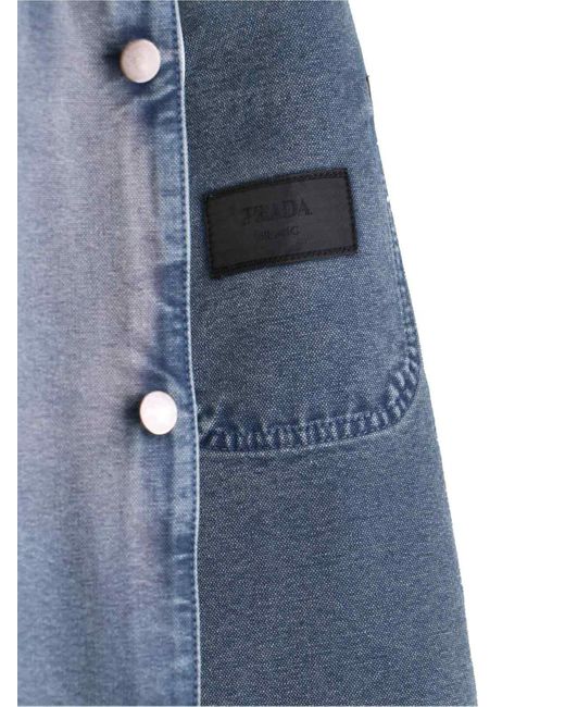 Blouson Distressed di Prada in Blue da Uomo