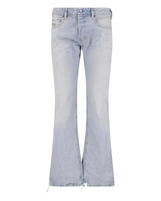 DIESEL Gray Light Bootcut Jeans With Five-Pocket Design for men