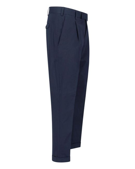 PT Torino Blue Cotton Pants for men