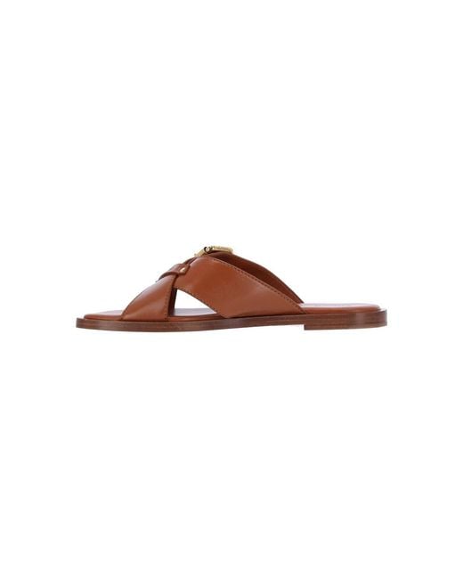 Chloé Brown Chic Leather Sandals For