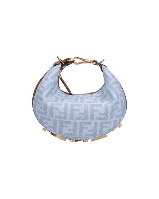 Fendi Blue Mini Hobo Bag "Graphy"