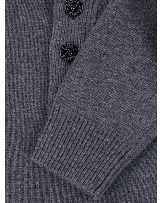 Stone Island Blue Virgin Wool Sweater for men