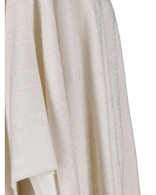 Fendi White Virgin Wool And Silk Poncho