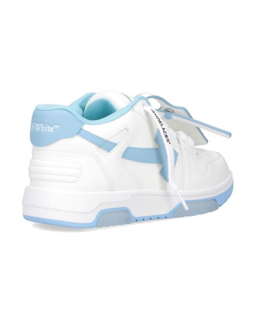 Off-White c/o Virgil Abloh White Rounded Toe Low-Top Sneakers With Iconic Details And Accents