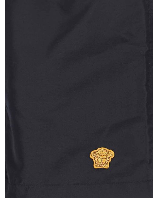 Versace Blue Swim Golfo Medusa Patch Swim Shorts for men