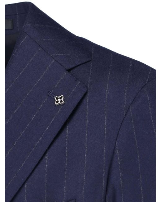 Tagliatore Blue Exclusive Pinstripe Tailored Suit By for men