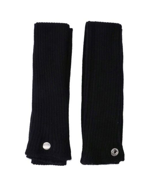 Rick Owens Black Cashmere Gloves