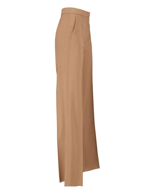 Max Mara Natural Virgin Wool Pants Fernet