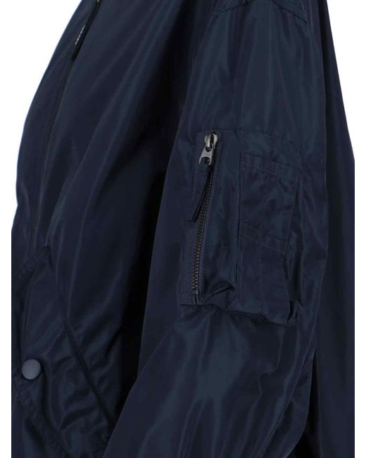 Aspesi Blue Technical Zip-Up Coat