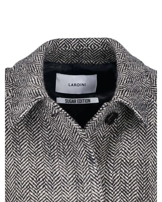 Lardini Gray Wool Coat