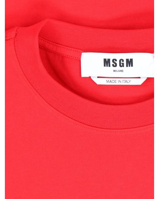 T-Shirt Logo di MSGM in Red
