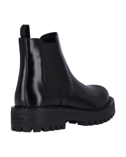 Prada Black Chealsea Ankle Boots for men
