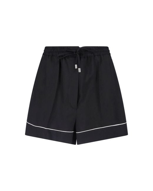 Sportmax Blue Viscose Satin Shorts