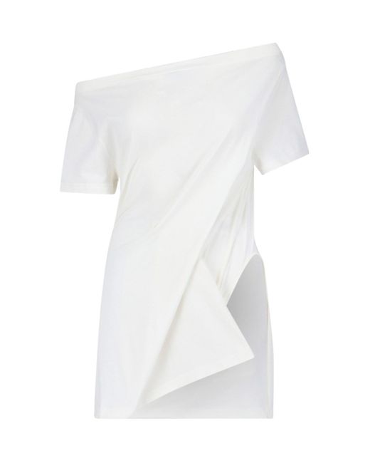 Courreges White Asymmetrical Midi Dress