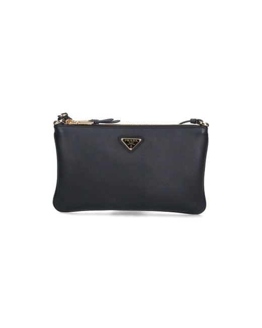 Prada Logo Pouch in Blue Lyst UK