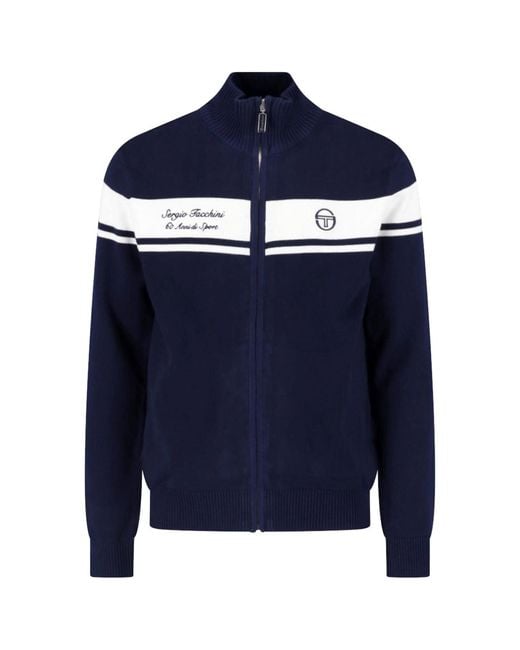 Sergio Tacchini Blue Zip Hoodie "60Th Aniversary Campomasters" for men