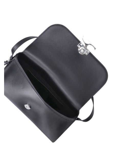 Courreges Black Compact Cow Leather Shoulder Bag