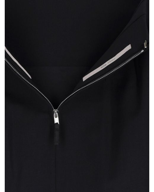 Rick Owens Black Maxi Wool Skirt