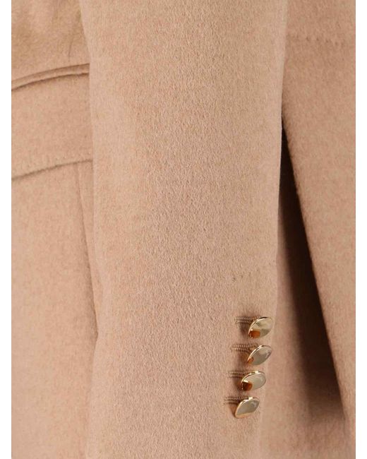 Max Mara Natural Double-Breasted Camel Blazer