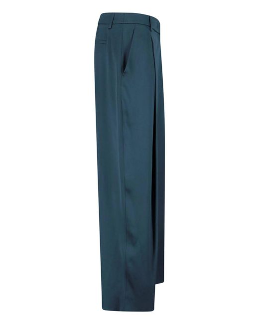 Giorgio Armani Blue Silk Tailored Trousers