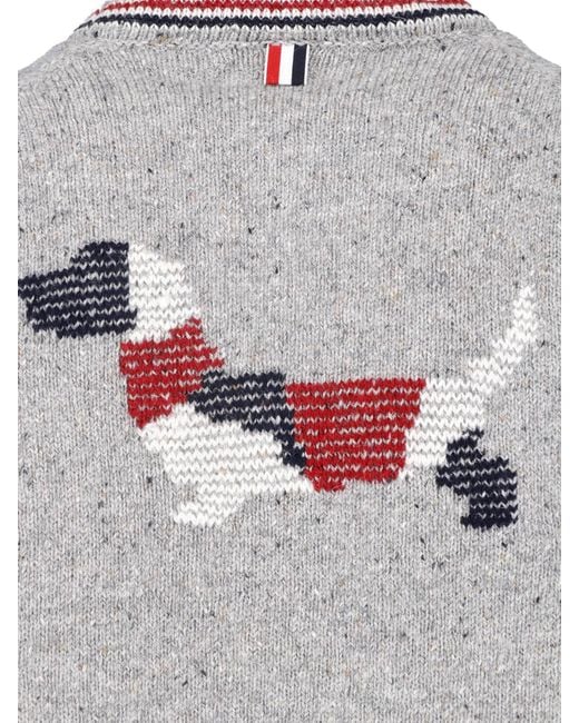 Thom Browne Gray Cardigan "Hector" for men