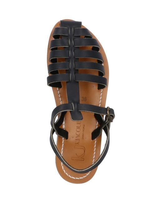 K. Jacques Black "Adrien" Slingback Sandals