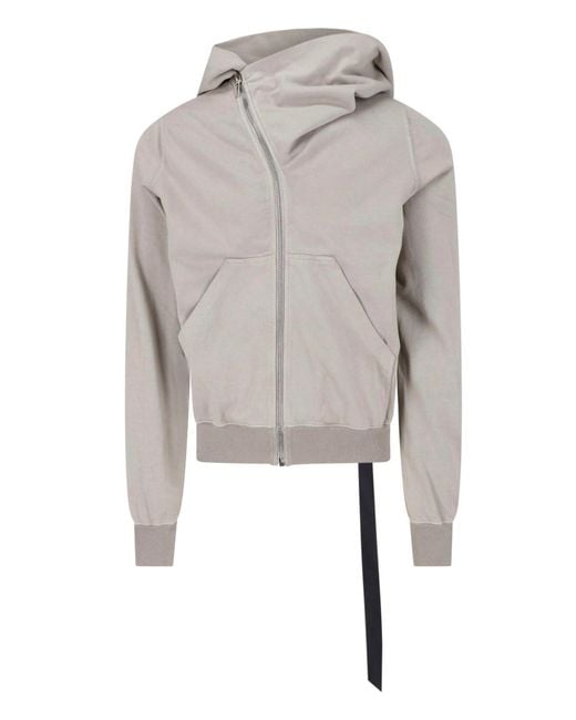 Rick Owens Gray Zip Hoodie "Mountain" for men