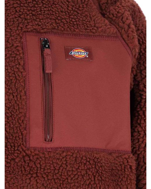 Dickies Red 'Central High' Zip Sweatshirt for men