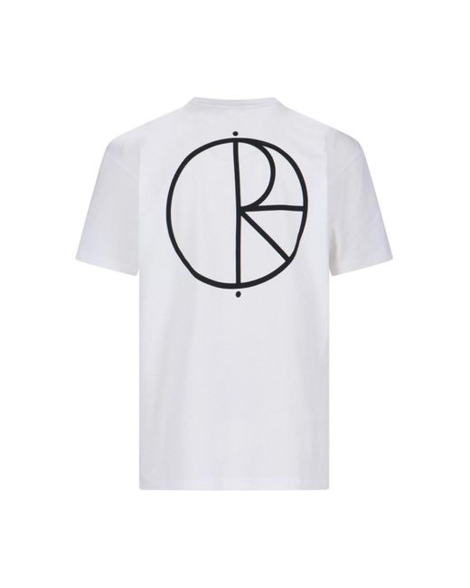 POLAR SKATE White "stroke Logo" T-shirt for men