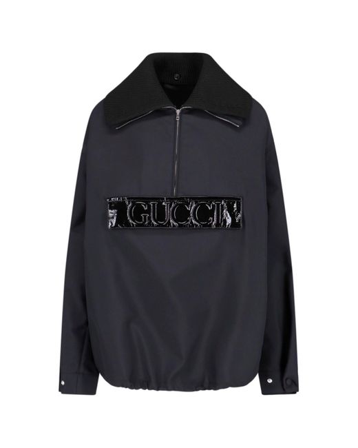 Gucci Black Logo Caban Jacket