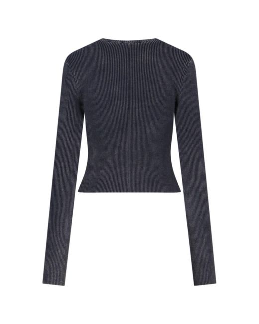 Crop Top In Maglia "M-Anchor-A" di DIESEL in Blue