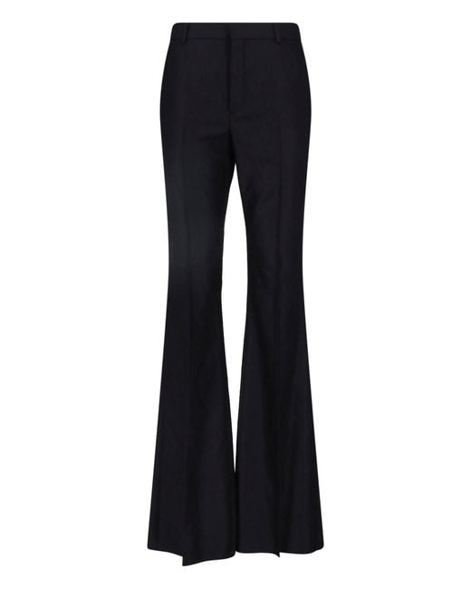 Saint Laurent Blue Cashmere Flared Pants