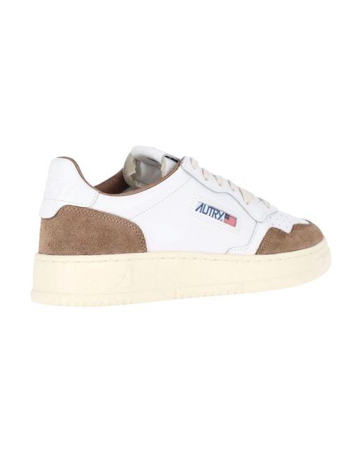 Autry White Low-Top Sneakers With Suede Overlays for men