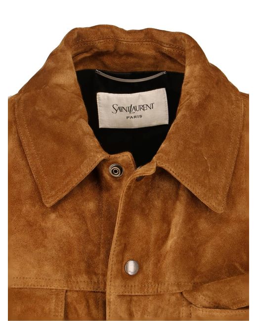 Saint Laurent Brown Suede Jacket for men