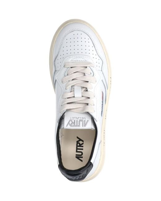Autry White Cow Leather Low-Top Sneakers