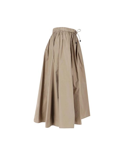 Max Mara Natural Midi Skirt With Drawstring
