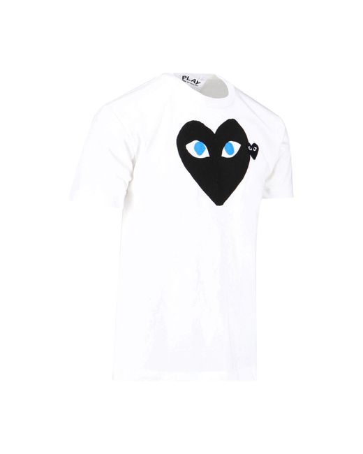T-Shirt Stampa Cuore di COMME DES GARÇONS PLAY in White da Uomo