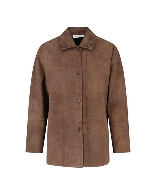 Max Mara Brown Suede Shirt Jacket