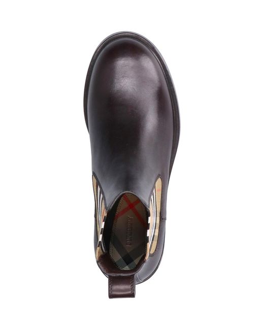 Burberry Brown Calf Leather Boots for men
