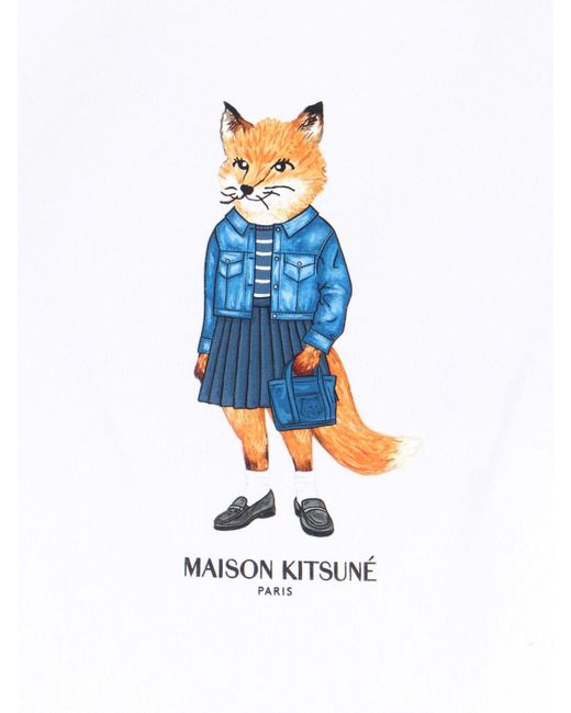Maison Kitsuné White Maison Kitsune T-Shirts And Polos Cotton