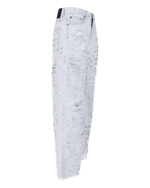Haikure Gray Wide Destroyed Jeans "Winny"