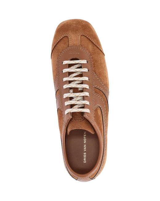Dries Van Noten Brown Suede Sneakers
