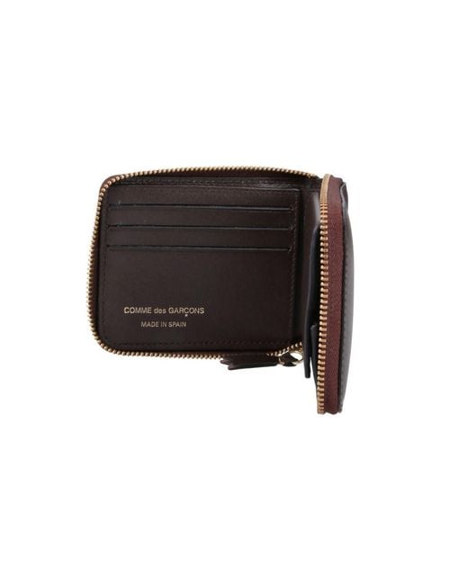 Comme des Garçons Brown Zip Logo Wallet