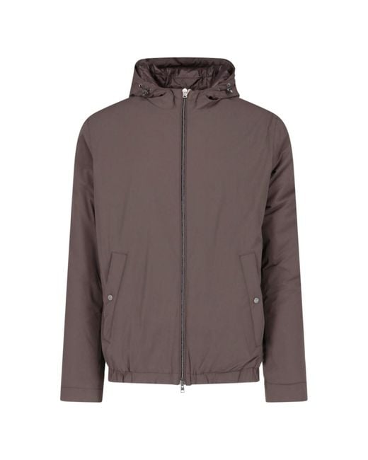 Herno Brown Hooded Jacket "Resort" for men